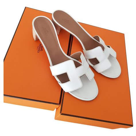 hermes sandals white